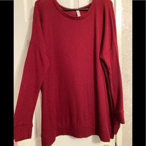 Tunic Red Long sleeve thermal-like shirt